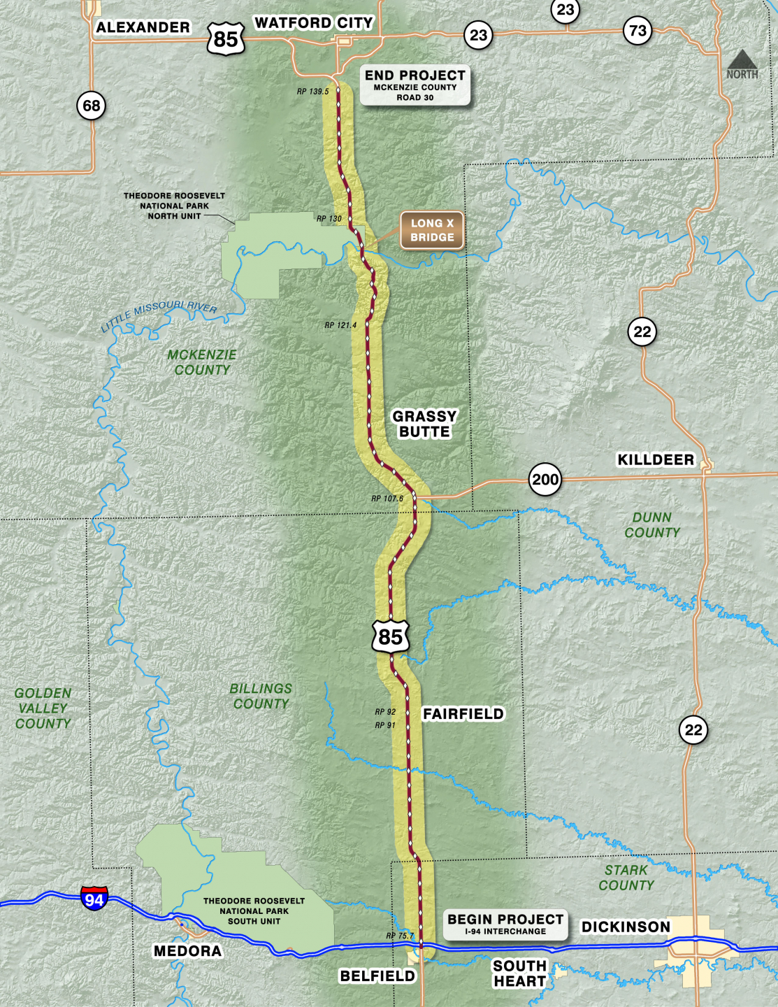 US Highway 85 Project Location Map