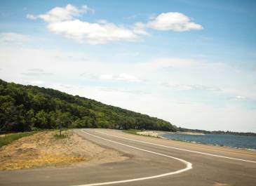 Peaceful shot of highway 57.