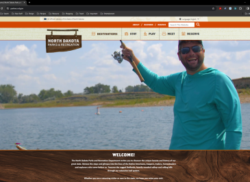 North Dakota Parks and Rec website screenshot.