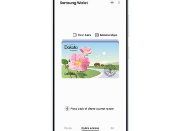 Samsung phone displaying the ND mobile ID in Samsung Wallet.
