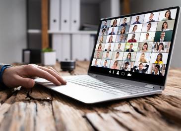 People in an online meeting