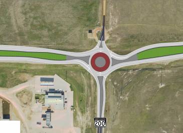 Photo of the proposed round about planned for the US 85 and ND 200 intersection