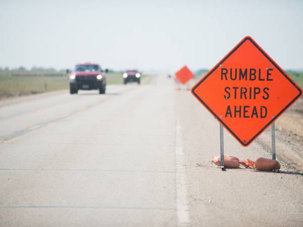 A road sign on a highway