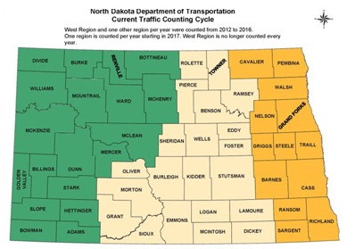 Annual Traffic Counting Cycles map