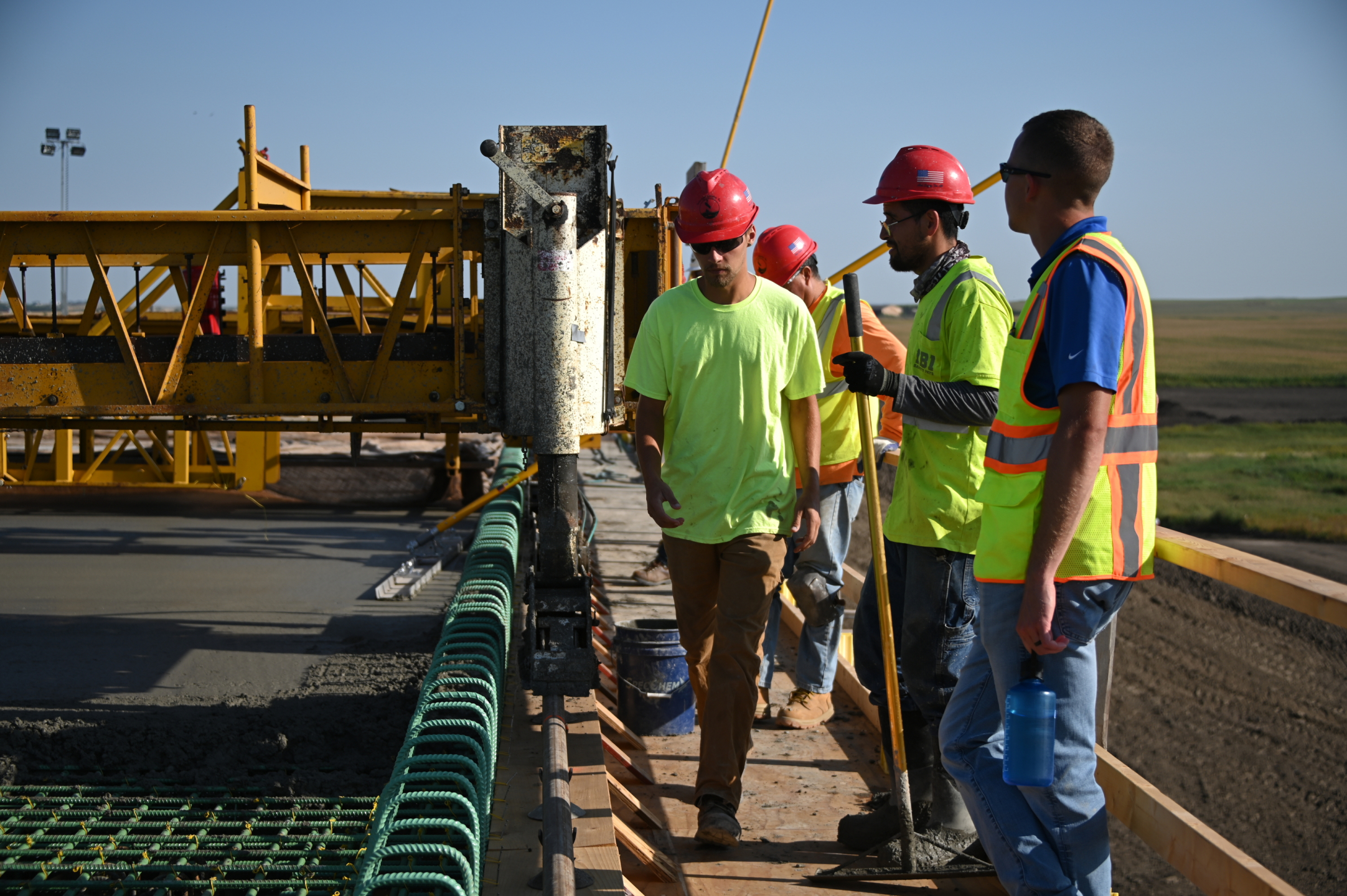 Construction workers on a construction site