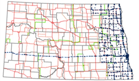 East Region traffic counting locations map