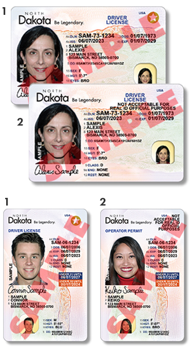 REAL ID and non-REAL ID examples from after August 2023