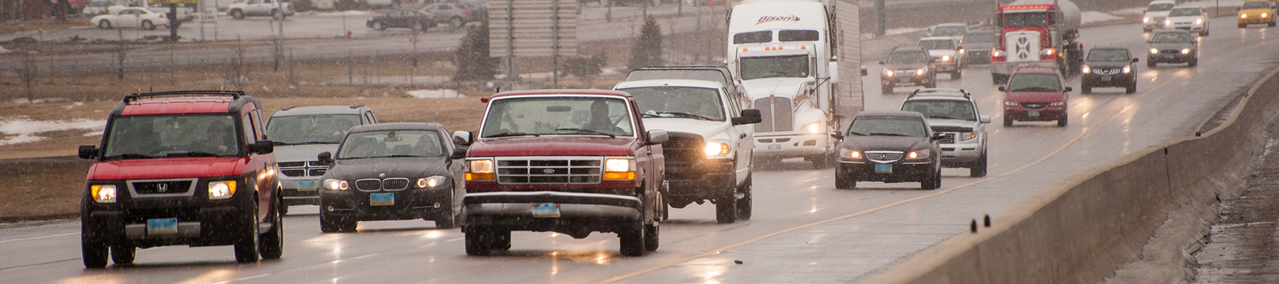 Interstate 94 traffic near Fargo, North Dakota.