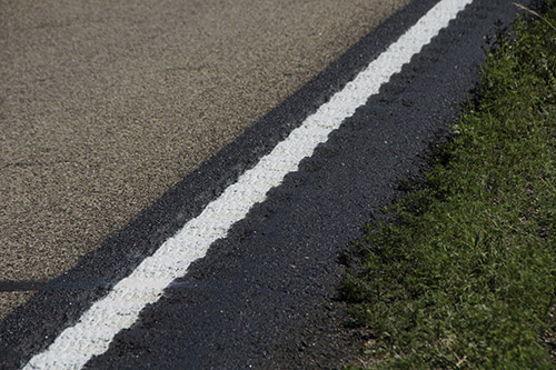 Up close shot of rumble stripes.