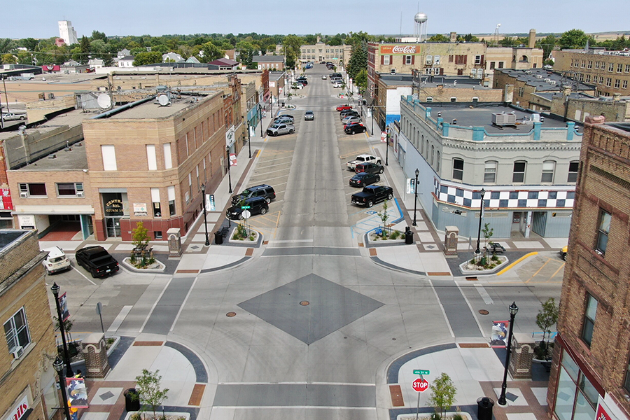 Downtown Devils Lake, North Dakota.