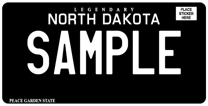 North Dakota Blackout Plate Example