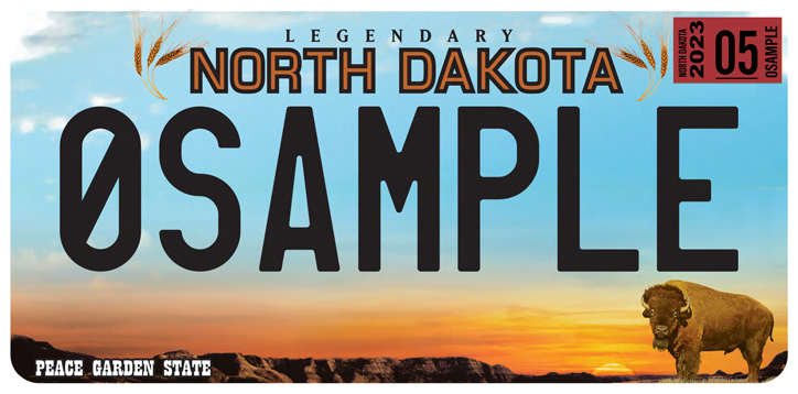 North Dakota License Plate Example