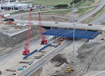 April '25 Placement of girders on new bridge 