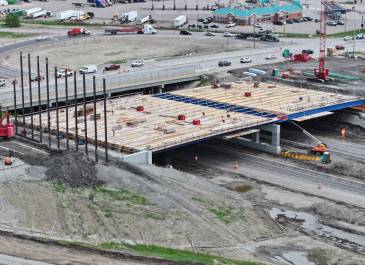 May '25 Top view of new bridge and Centennial Road/Bismarck Expressway