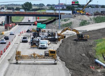 June 2025: I-94 East off-ramp work and traffic control.