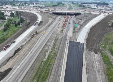 July 2025: Paving work on I-94 East off-ramp.