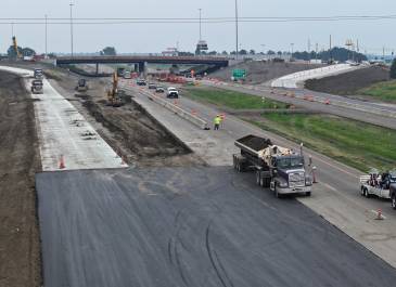 July 2025: Paving work on I-94 West on-ramp.