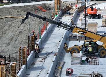August 2025: Ongoing I-94 (Exit 161) interchange construction progress in Bismarck.
