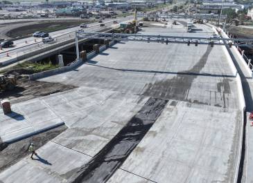 August 2025: New bridge at the I-94 (Exit 161) Interchange project in east Bismarck.