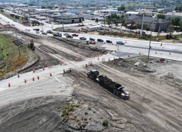 Sept. 2025: Southeast side work on I-94 (Exit 161) Interchange project, Bismarck.