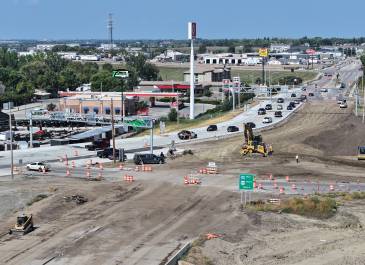 Sept. 2025: Northeast side work on I-94 (Exit 161) Interchange project, Bismarck.