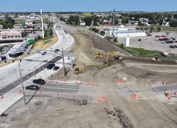 Sept. 2025: Northeast work at I-94 (Exit 161) Interchange project, Bismarck.