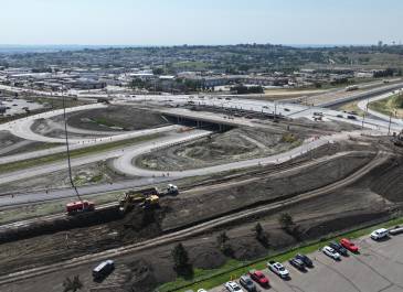 Oct. 2025: New loops ramps at I-94 (Exit 161) Interchange, Bismarck.