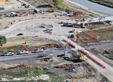 Oct. 2025: Roundabout work at Medora Business Loop and City Section project. 