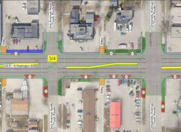 Median - 1st Ave N to 4th Ave N- Design concept for the median from First Avenue North to Fourth Avenue North.