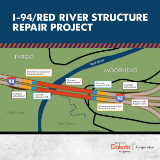 I-94/Red River Structure Repair Project Map