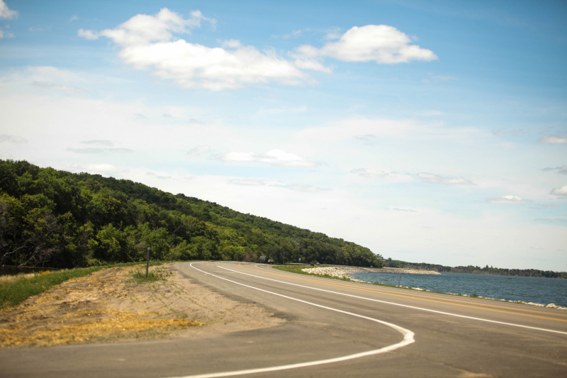 Peaceful shot of highway 57.