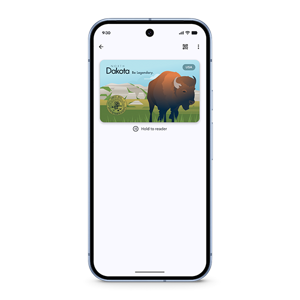Google Pixel displaying the ND mobile ID in Google Wallet.