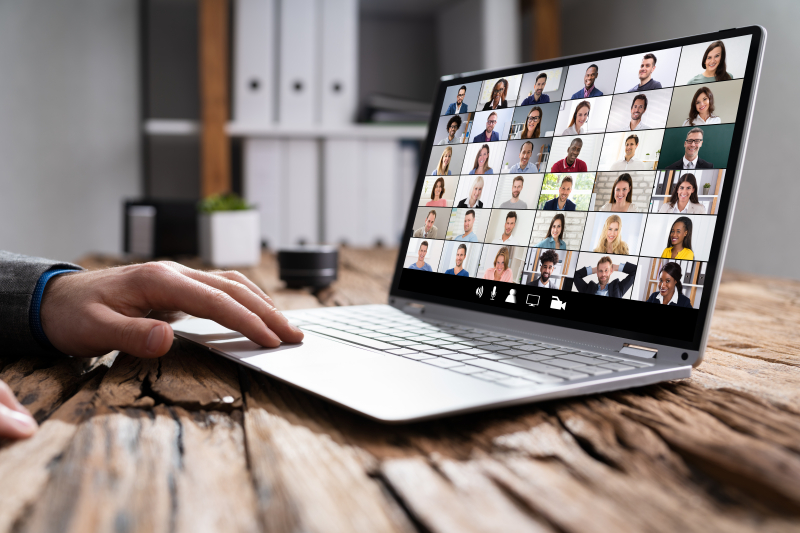 People in an online meeting