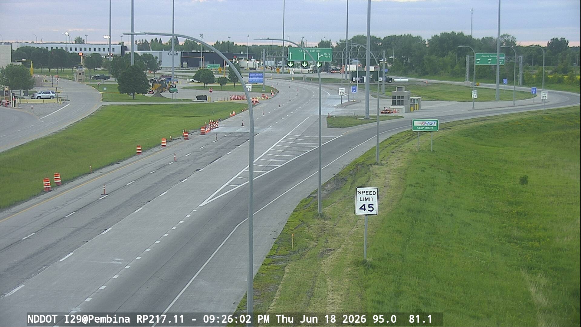 Pembina Port of Entry NB - Border (I 29 MP 217) - NDDOT