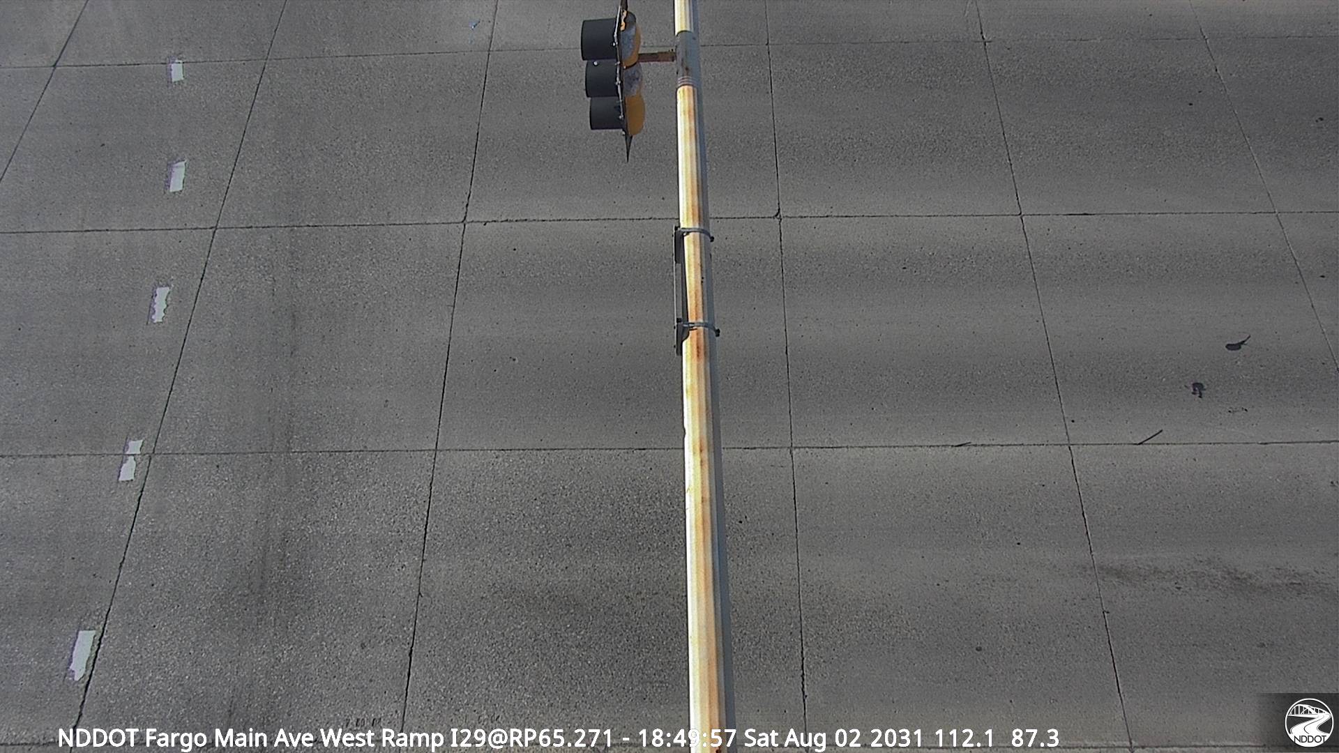 Webcam view of I-29 at Main Ave in Fargo, North Dakota milepost 65.2