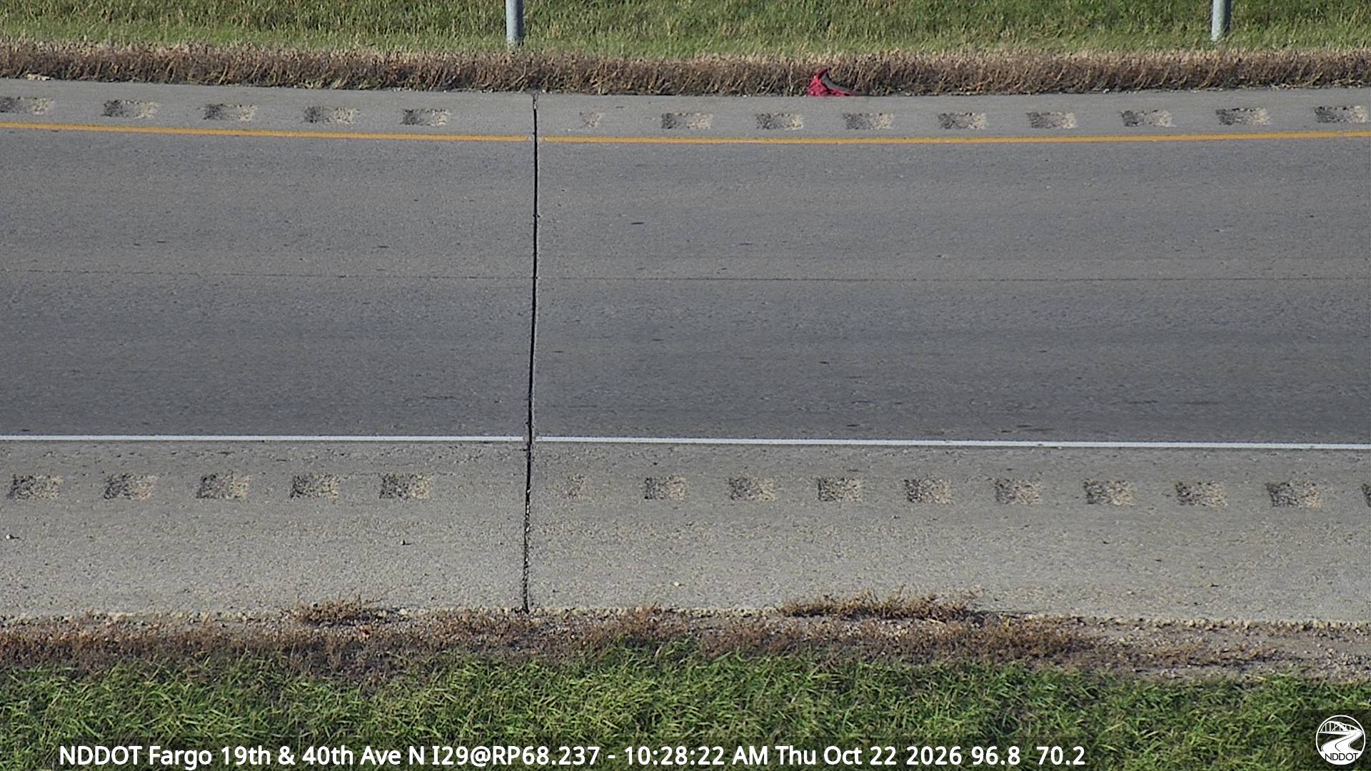 Webcam view of I-29 north of Fargo at Milepost 68.2