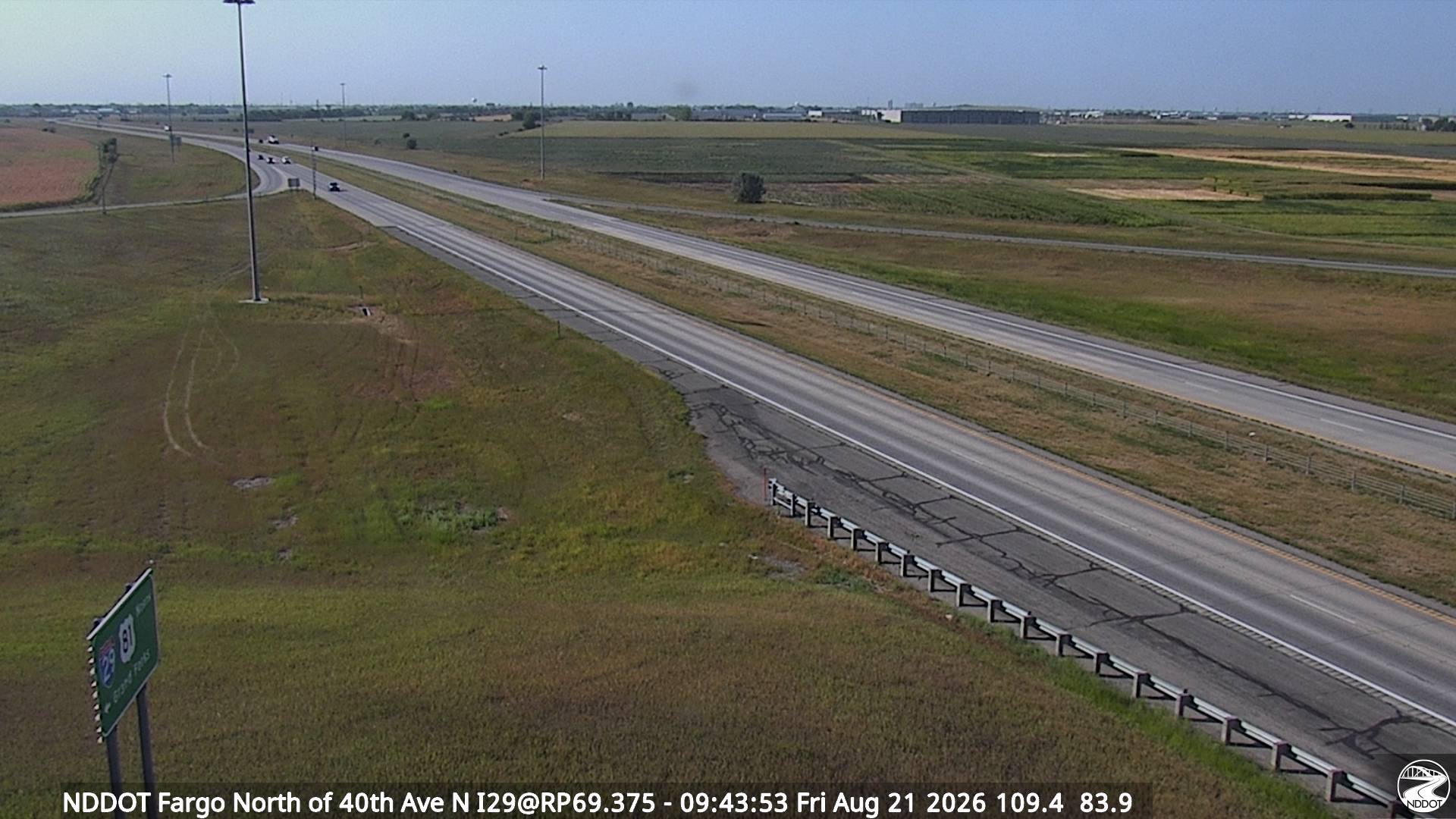 Webcam view of I-29 at 40th Ave in Fargo, North Dakota