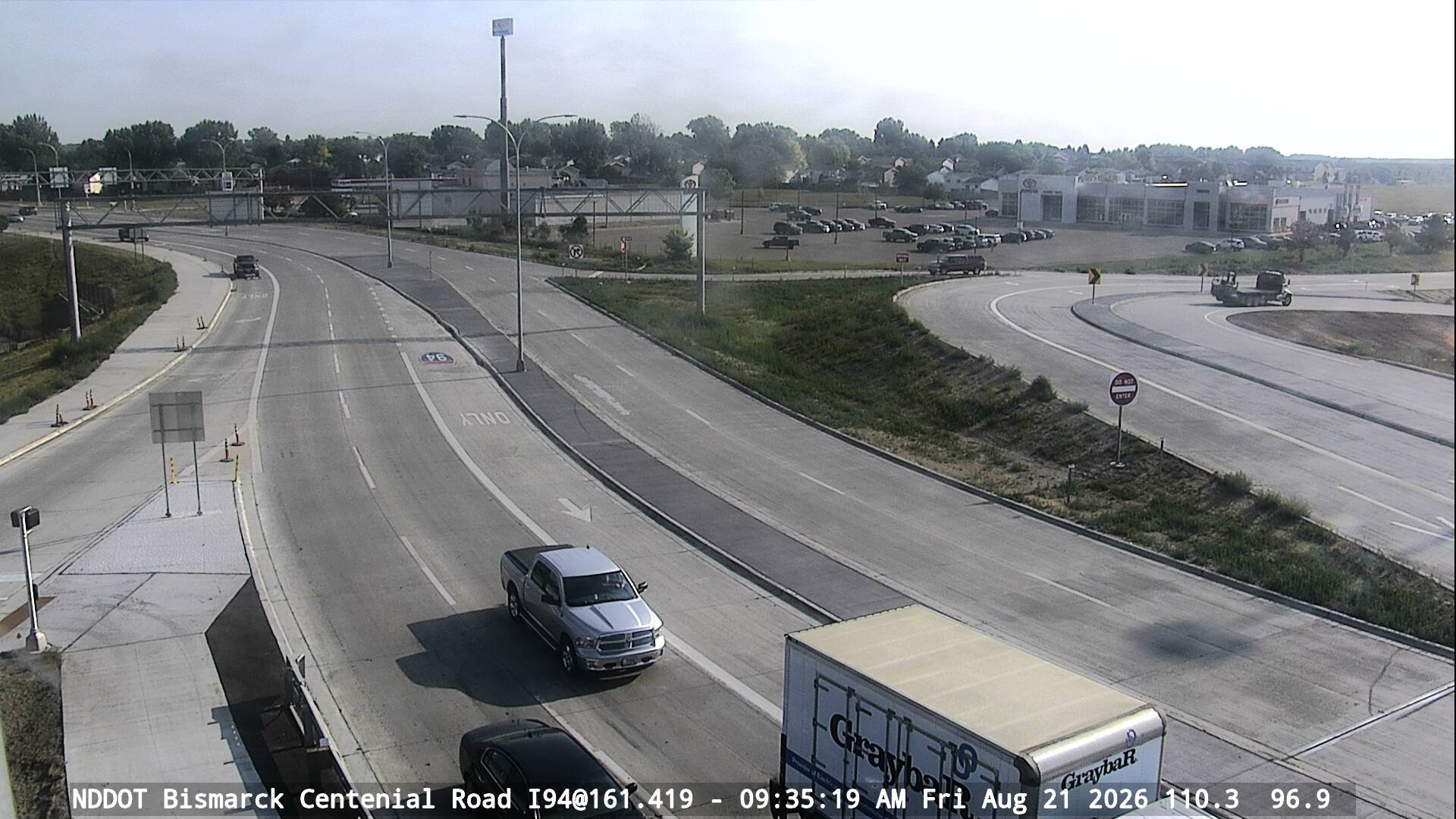 Webcam view of I-94 at Centennial Road in Bismarck, North Dakota