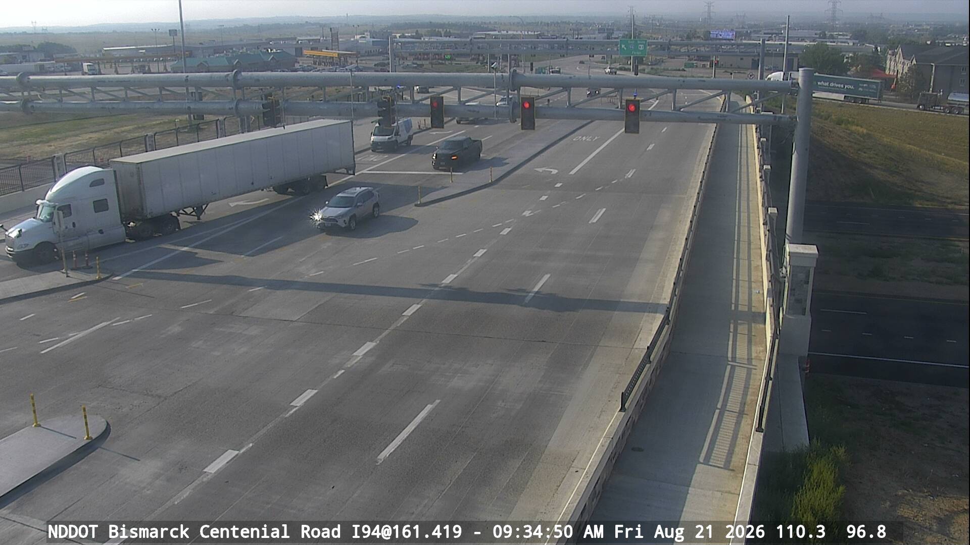 Webcam view of I-94 at Centennial Road in Bismarck, North Dakota