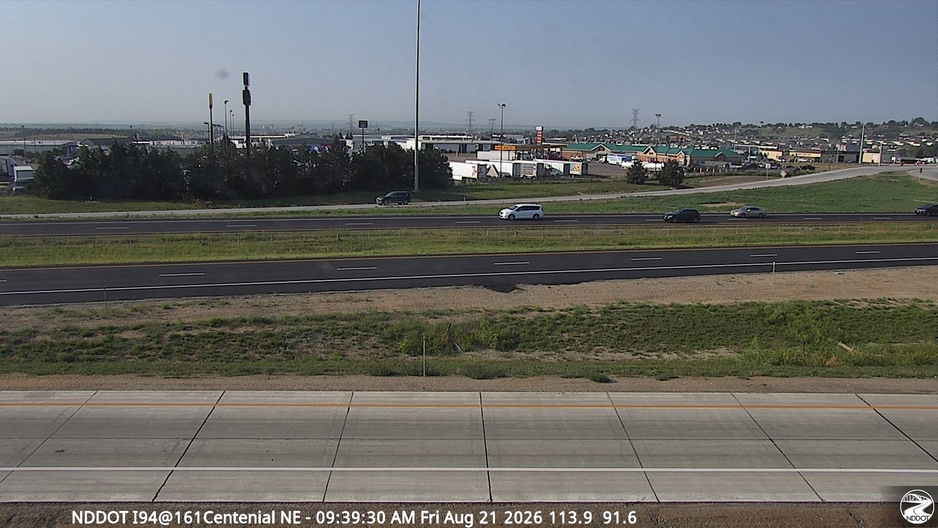 Webcam view of I-94 at Centennial Road in Bismarck, North Dakota