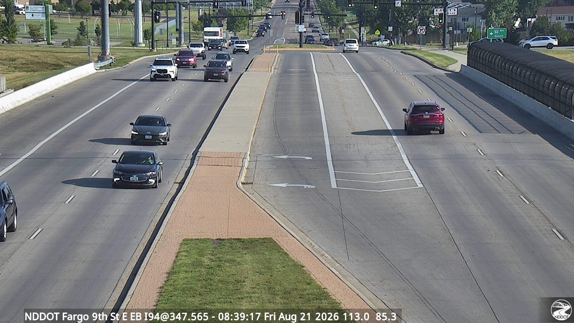 Webcam view of I-94 at 9th Street in Fargo, North Dakota