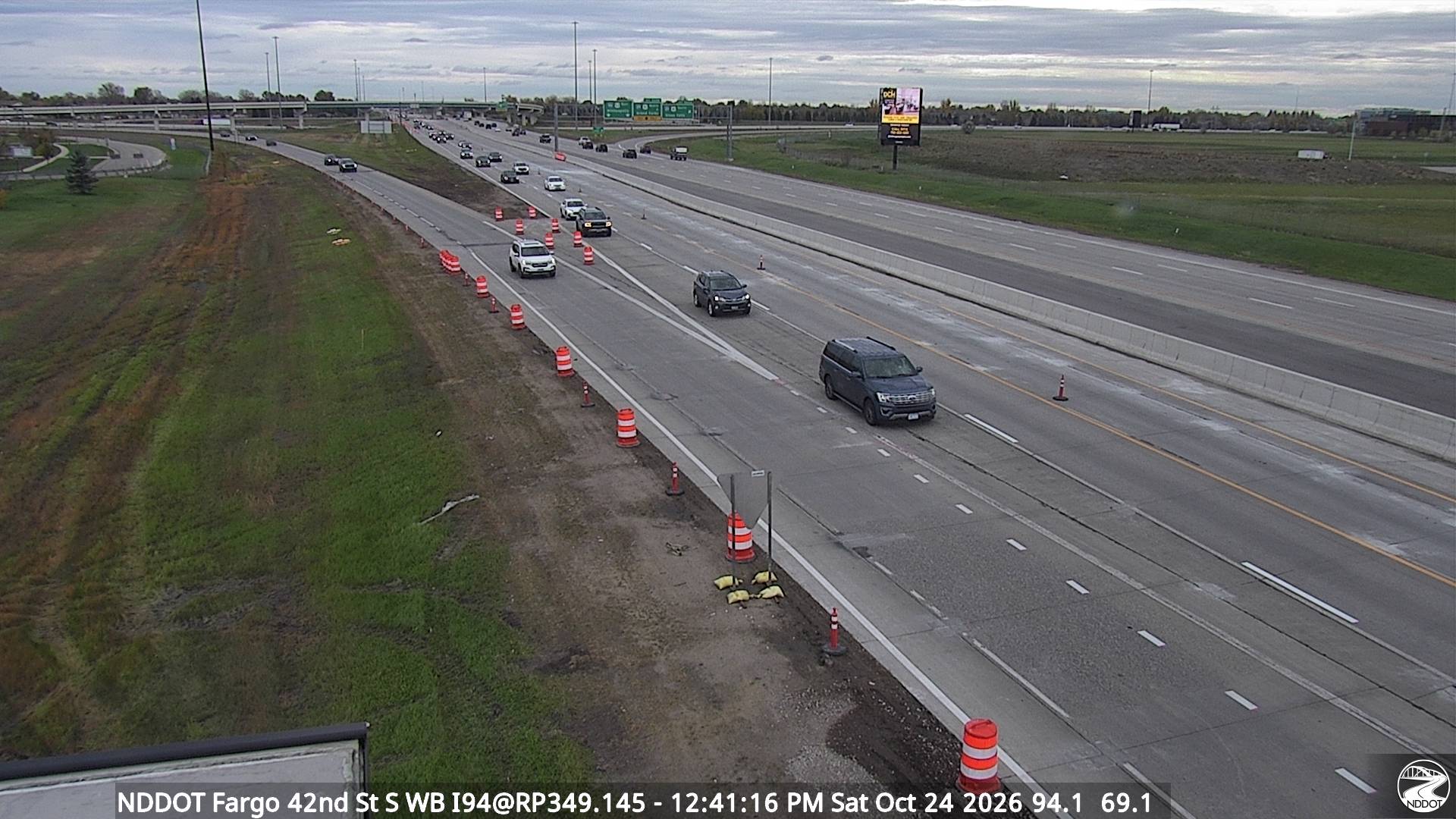 Webcam view of I-94 at 42nd Street in Fargo, North Dakota