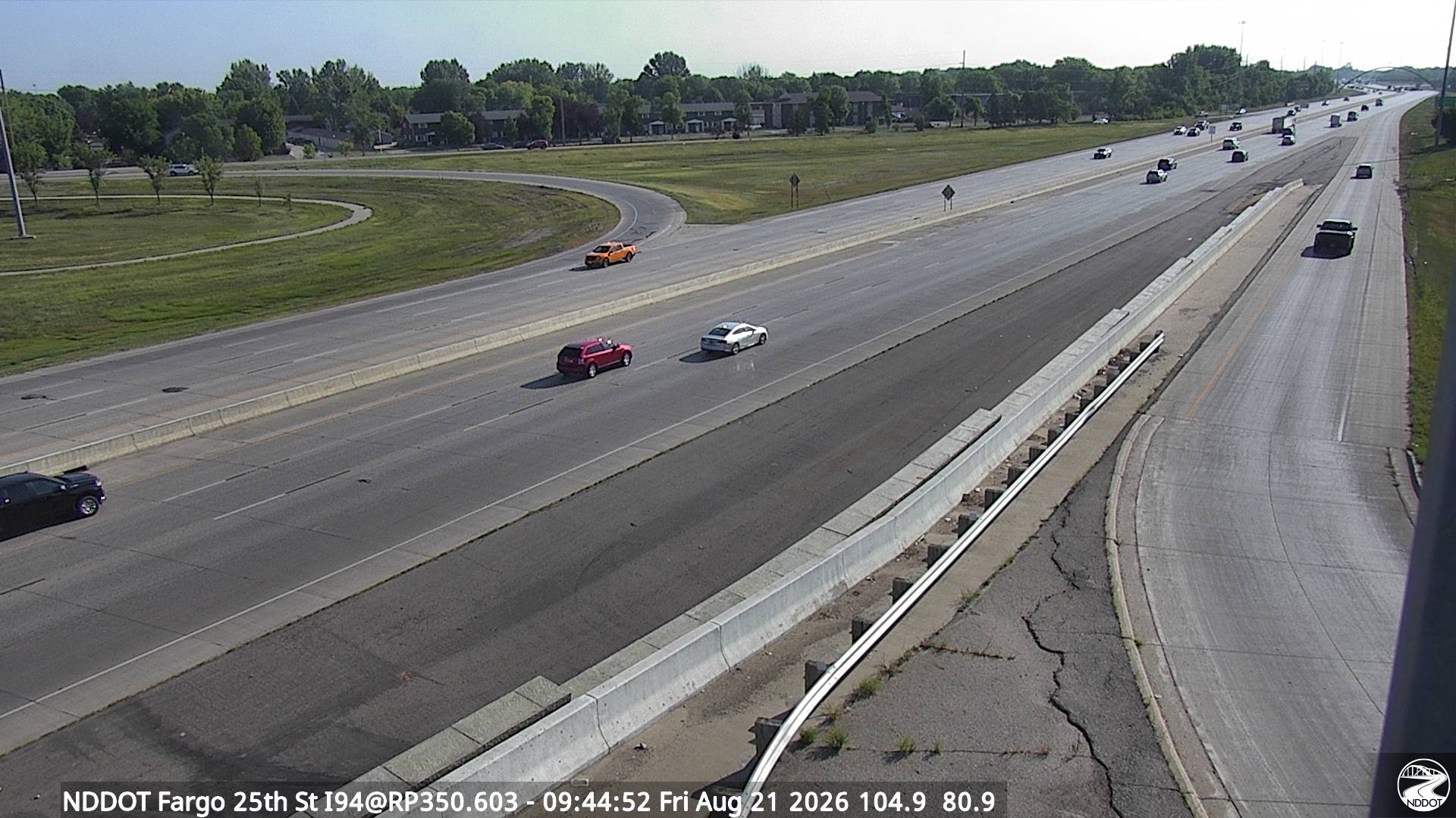 Webcam view of I-94 at 25th Street in Fargo, North Dakota