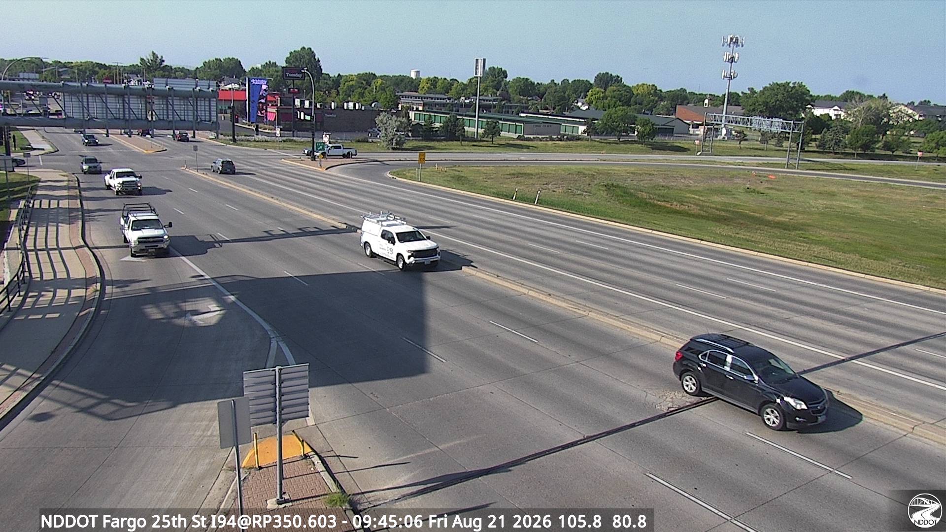 Webcam view of I-94 at 25th Street in Fargo, North Dakota