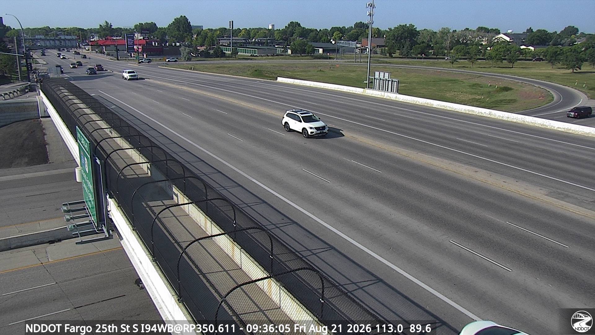 Webcam view of I-94 at 25th Street in Fargo, North Dakota