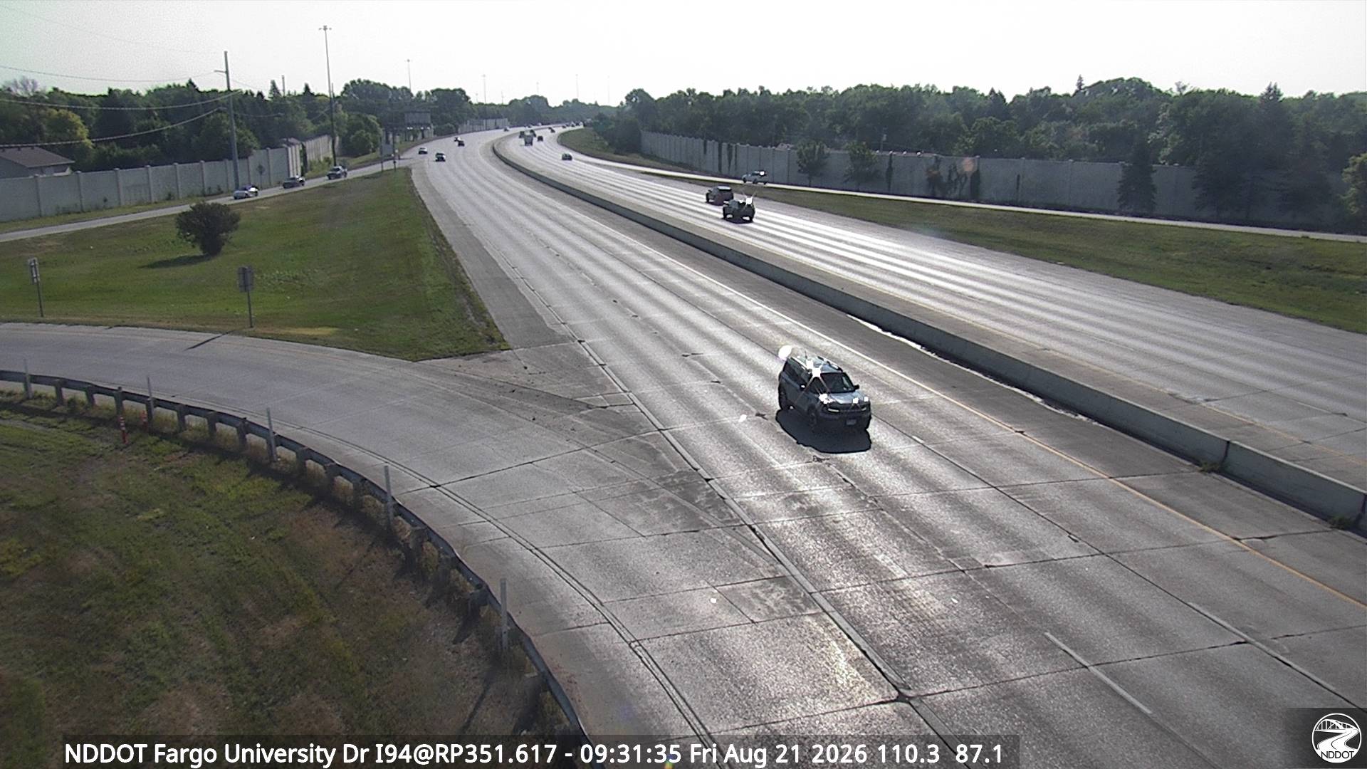 Webcam view of I-94 at University Drive in Fargo, North Dakota