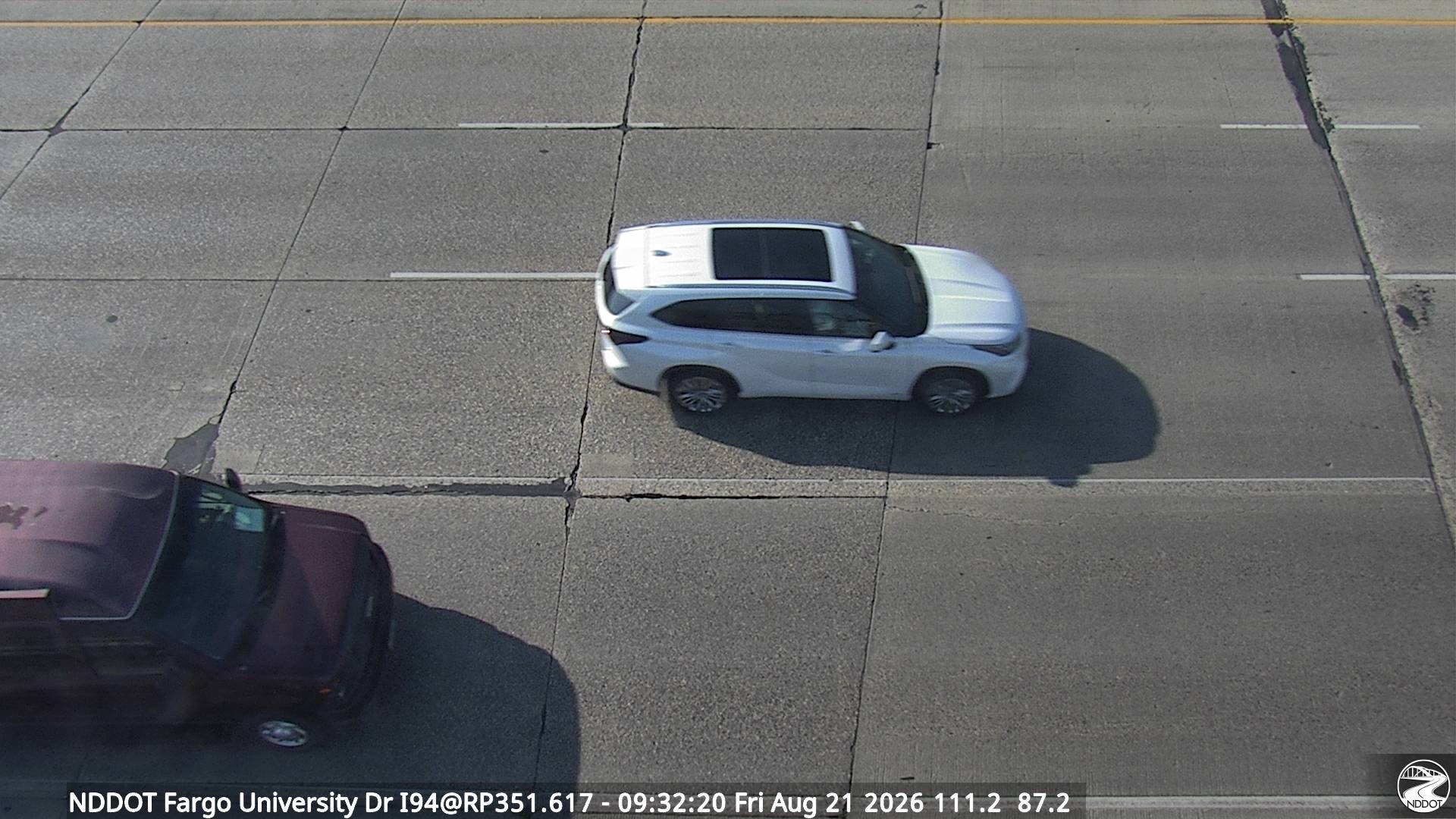 Webcam view of I-94 at University Drive in Fargo, North Dakota