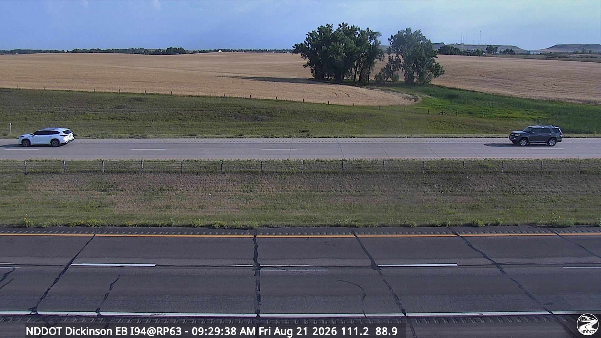 Webcam view of I-94 near Dickson ND