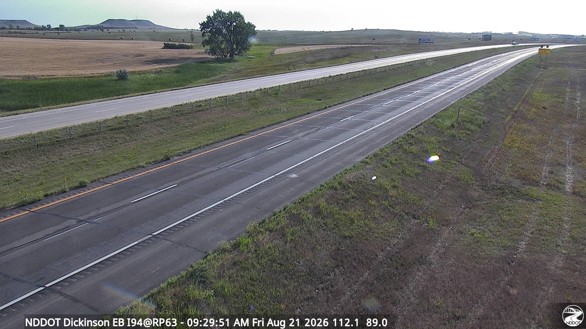 Webcam view of I-94 near Dickson ND