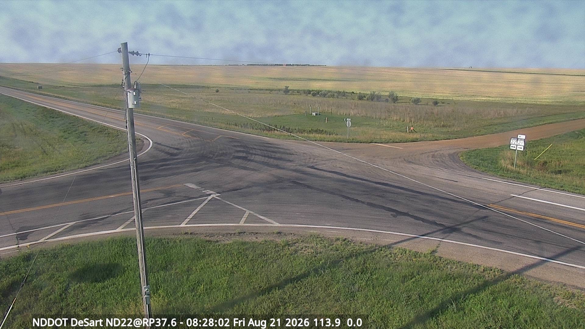 Webcam view of ND-22 at DeSart in North Dakota at milepost 37.6